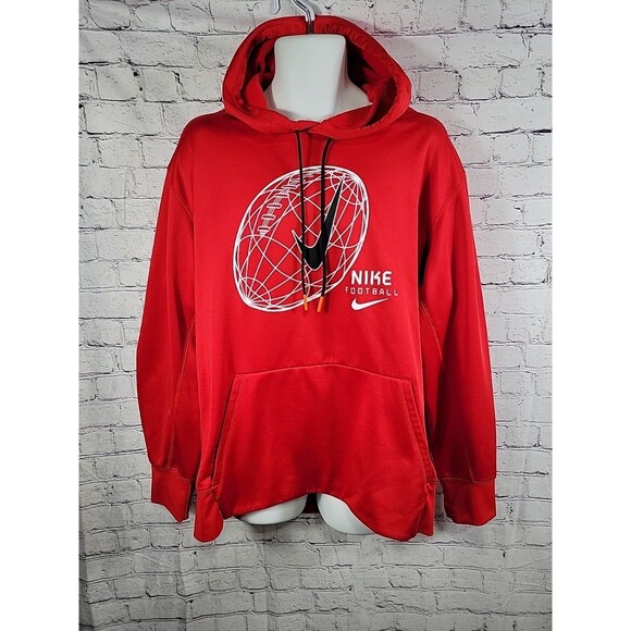 Mens Nike Dri Fit Red Nike Football Hoodie Size XXL - Picture 1 of 4